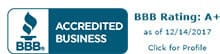 BBB Accredited Business | BBB Rating: A+ as of 12/14/2017 Click For Profile